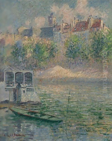 Le Quai De L'Hotel De Ville, Paris Oil Painting by Gustave Loiseau