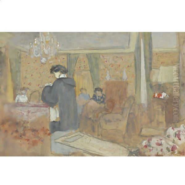 Femmes Dans Le Salon A La Terrasse A Vasouy Oil Painting by Jean-Edouard Vuillard