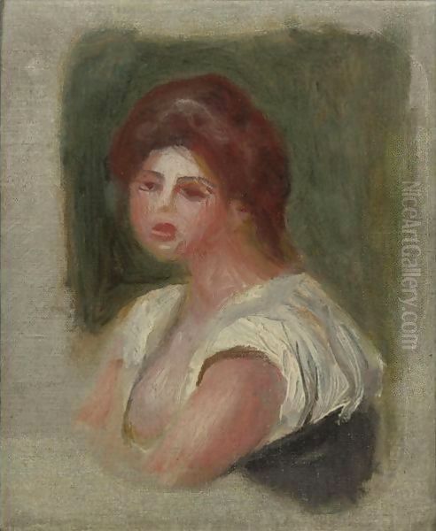 Portrait De Jeune Femme Oil Painting by Pierre Auguste Renoir