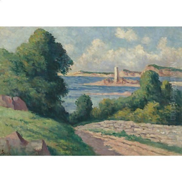 L'estuaire Du Trieux Oil Painting by Maximilien Luce