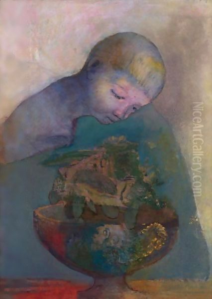 La Coupe Du Devenir (L'Enfant A La Coupe) Oil Painting by Odilon Redon