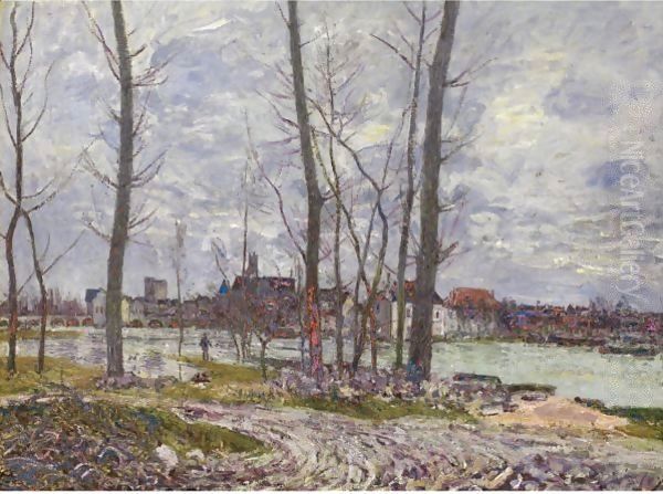 L'Inondation A Moret-Sur-Loing Oil Painting by Alfred Sisley