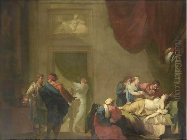 The Death Of Lucretia Oil Painting by Pietro Fancelli