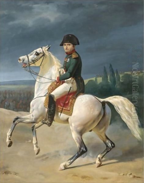 An Equestrian Portrait Of Napoleon Bonaparte Oil Painting by Simon Meister