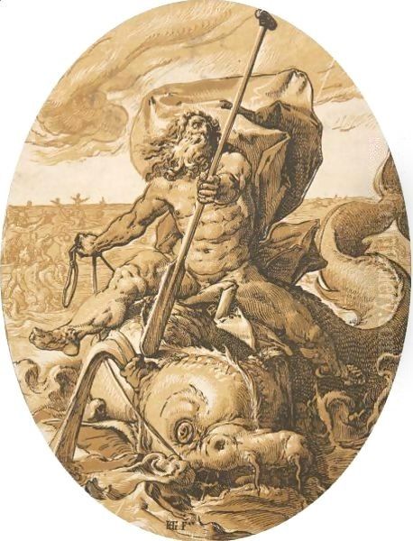 Neptune by Hendrick Goltzius