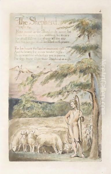 The Shepherd Oil Painting by William Blake