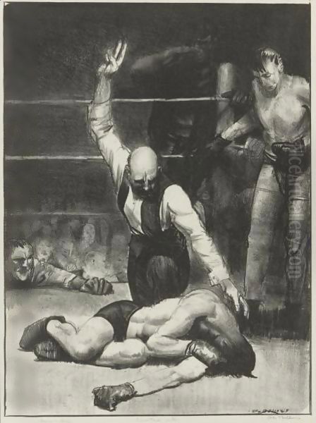 Counted Out, Second Stone Oil Painting by George Wesley Bellows