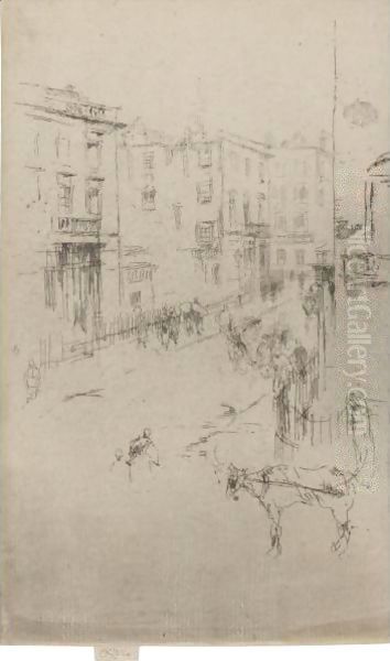 Alderney Street Oil Painting by James Abbott McNeill Whistler