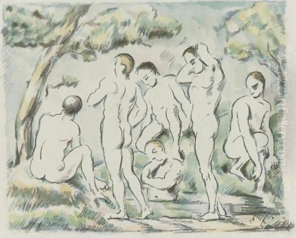 The Small Bathers Oil Painting by Paul Cezanne