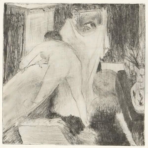 La Sortie Du Bain 4 Oil Painting by Edgar Degas