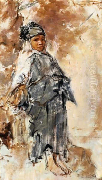 Young Girl In Laghouat Oil Painting by Alphonse Etienne Dinet