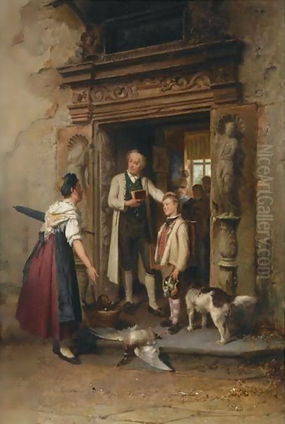 The Good School Boy Oil Painting by Theodore Gerard