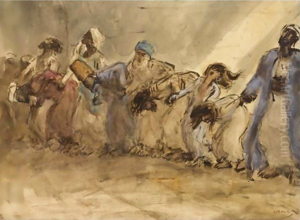 Oriental Dancers Oil Painting by Marius Bauer