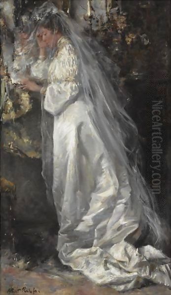 The Bride ('Bruiloftsmorgen') Oil Painting by Albert Roelofs