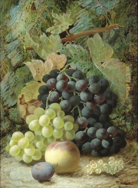 Still Life With Grapes Oil Painting by Oliver Clare