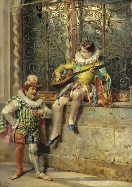 The Musicians Oil Painting by Cesare-Auguste Detti