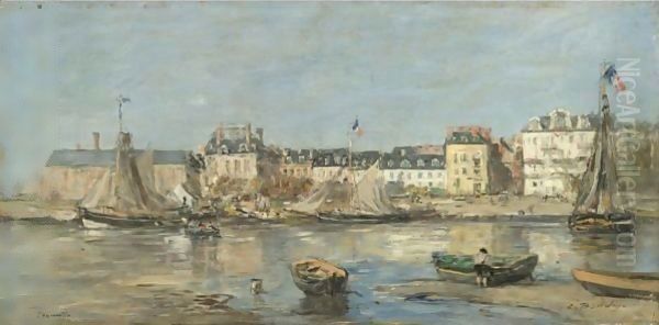 Trouville, Le Port 4 Oil Painting by Eugene Boudin