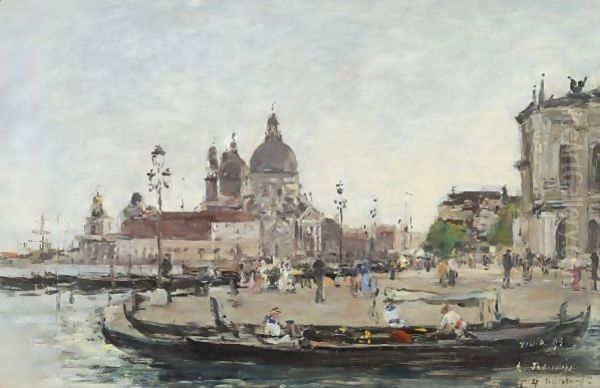 Venise, La Salute Oil Painting by Eugene Boudin