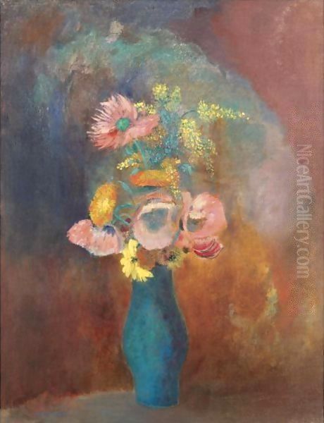 Vase De Fleurs Oil Painting by Odilon Redon