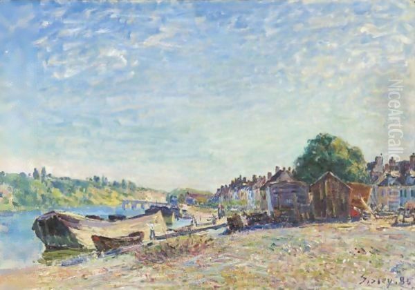 Les Bords Du Loing A Saint-Mammes Oil Painting by Alfred Sisley