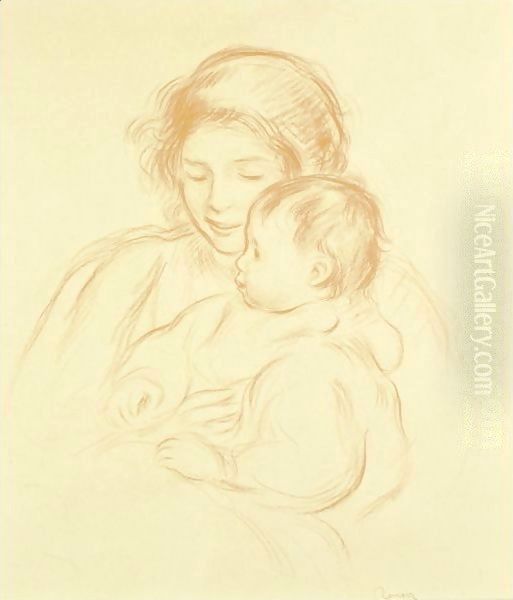 Mere Et Enfant Oil Painting by Pierre Auguste Renoir