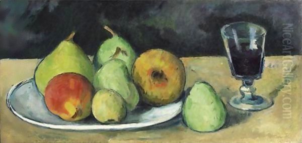 Verre Et Poires Oil Painting by Paul Cezanne