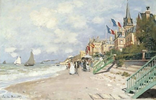 La Plage A Trouville Oil Painting by Claude Oscar Monet