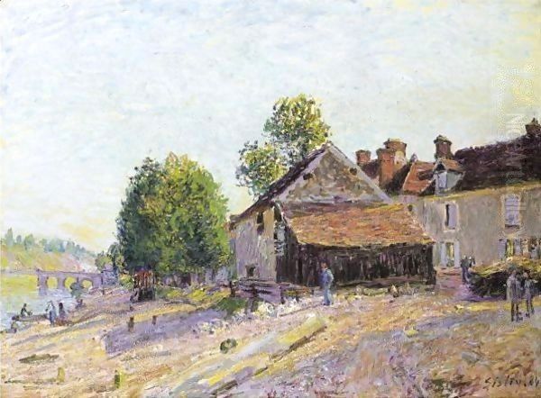 Paysage Pres De Moret Oil Painting by Alfred Sisley