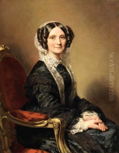 Portrait De Madame Francois-Marie Delessert Oil Painting by Franz Xavier Winterhalter