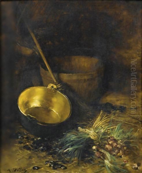 La Bassine De Cuivre Oil Painting by Antoine Vollon