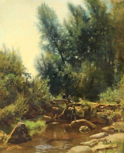 La Partie De Peche Oil Painting by Louis Francais