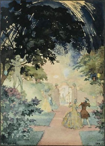 The Fireworks Oil Painting by Konstantin Andreevic Somov