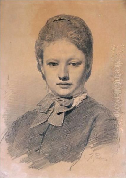 Portrait Of The Artist's Sister-In-Law Oil Painting by Ilya Efimovich Efimovich Repin