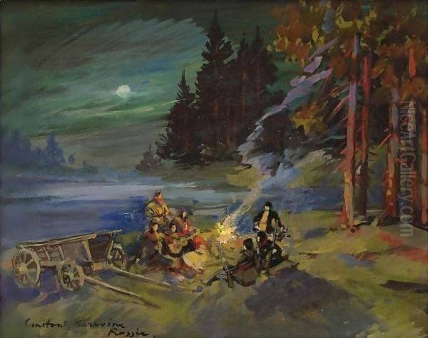 The Campfire Oil Painting by Konstantin Alexeievitch Korovin