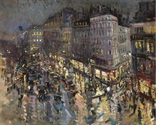 Boulevard Des Capucines Oil Painting by Konstantin Alexeievitch Korovin