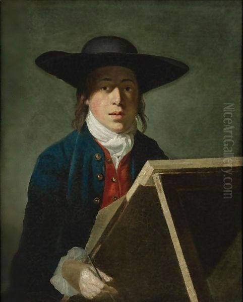 Portrait Of George Morland When A Young Man (At An Easel) Oil Painting by Henry Robert Morland