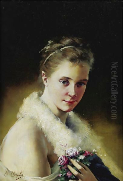 Portrait Of A Girl Oil Painting by Charles Chaplin