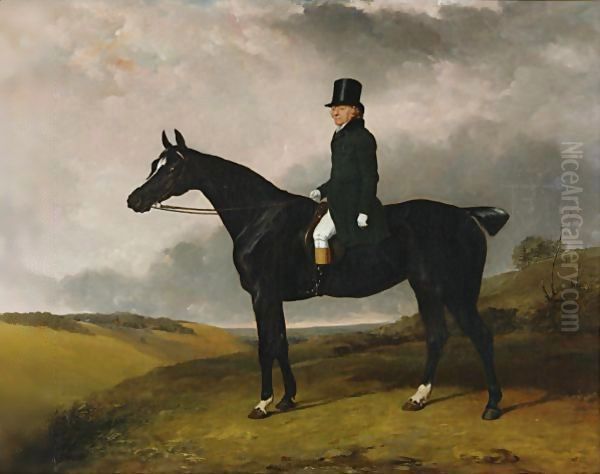 Daniel Haigh, Master Of The Old Surrey And Burstow Hunt On His Horse Kitten Oil Painting by Abraham Cooper