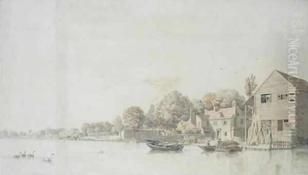 A View Of Twickenham From The Thames Oil Painting by Samuel Scott