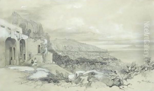 A View Of Sorrento, Italy Oil Painting by Edward Lear