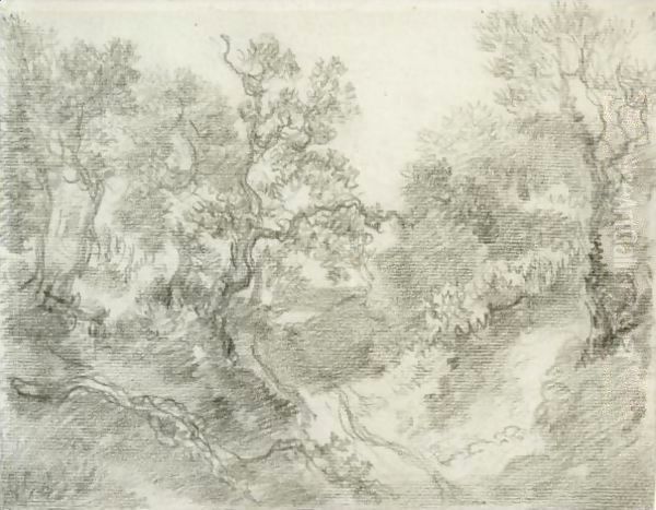 Wooded Landscape 2 Oil Painting by Thomas Gainsborough