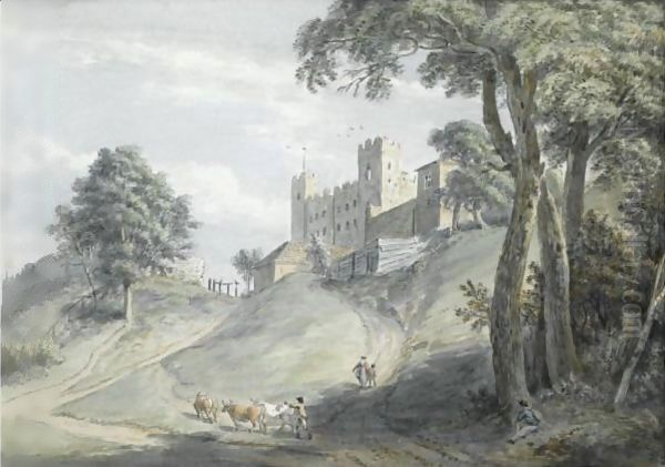 Rochester Castle, Kent Oil Painting by Paul Sandby