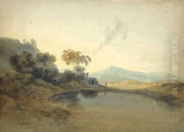 Open Landscape With A Kiln And Mountains Beyond Oil Painting by Joseph Mallord William Turner