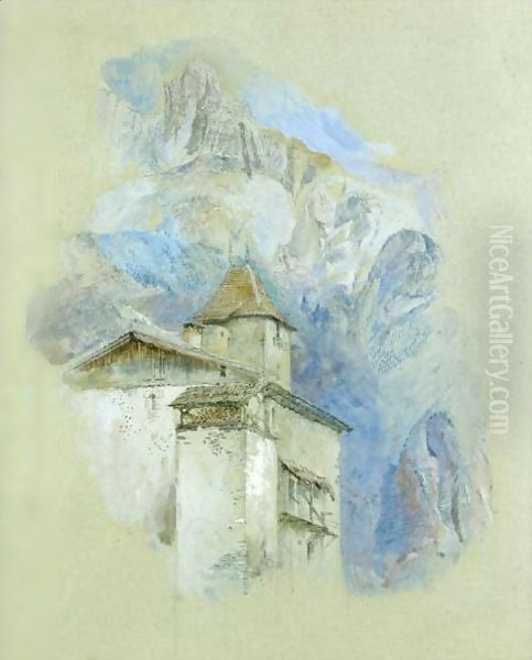 Chateau Des Rubins, Sallanches, Haute Savoie Oil Painting by John Ruskin