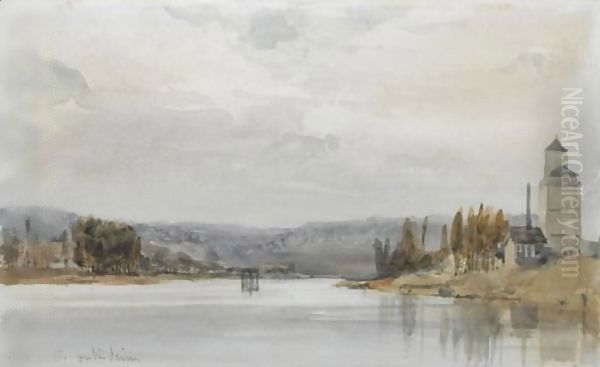 On The Seine Near Paris Oil Painting by William Callow