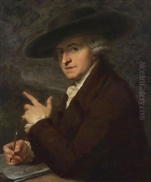 Portrait Of Antonio Pietro Francesco Zucchi (1726-1795) Oil Painting by Angelica Kauffmann