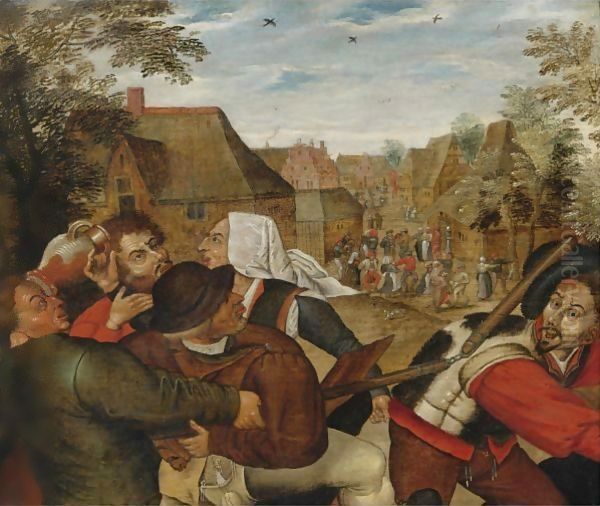 The Peasants' Brawl 2 Oil Painting by Pieter The Younger Brueghel