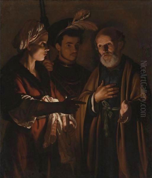 The Denial Of Saint Peter Oil Painting by Adam de Coster