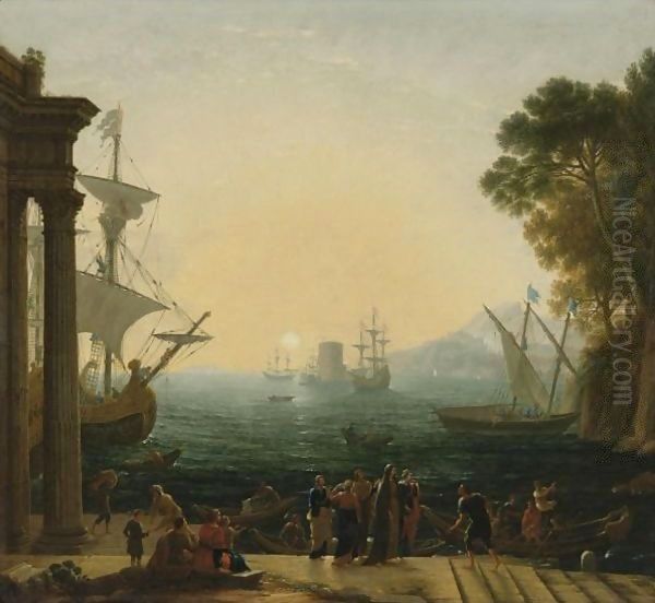 The Embarkation Of Saint Paula Oil Painting by Claude Lorrain (Claude Gellee)