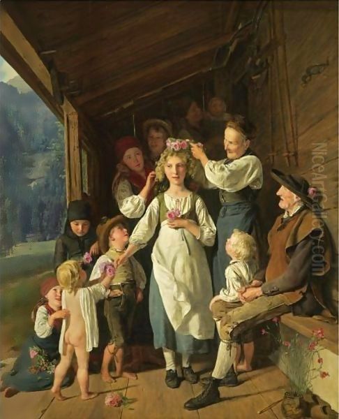 The Bridesmaid Oil Painting by Ferdinand Georg Waldmuller